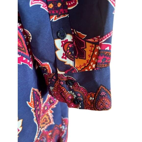 Liz Claiborne Navy Paisley Print Dress Size XL NWT - Picture 4 of 6